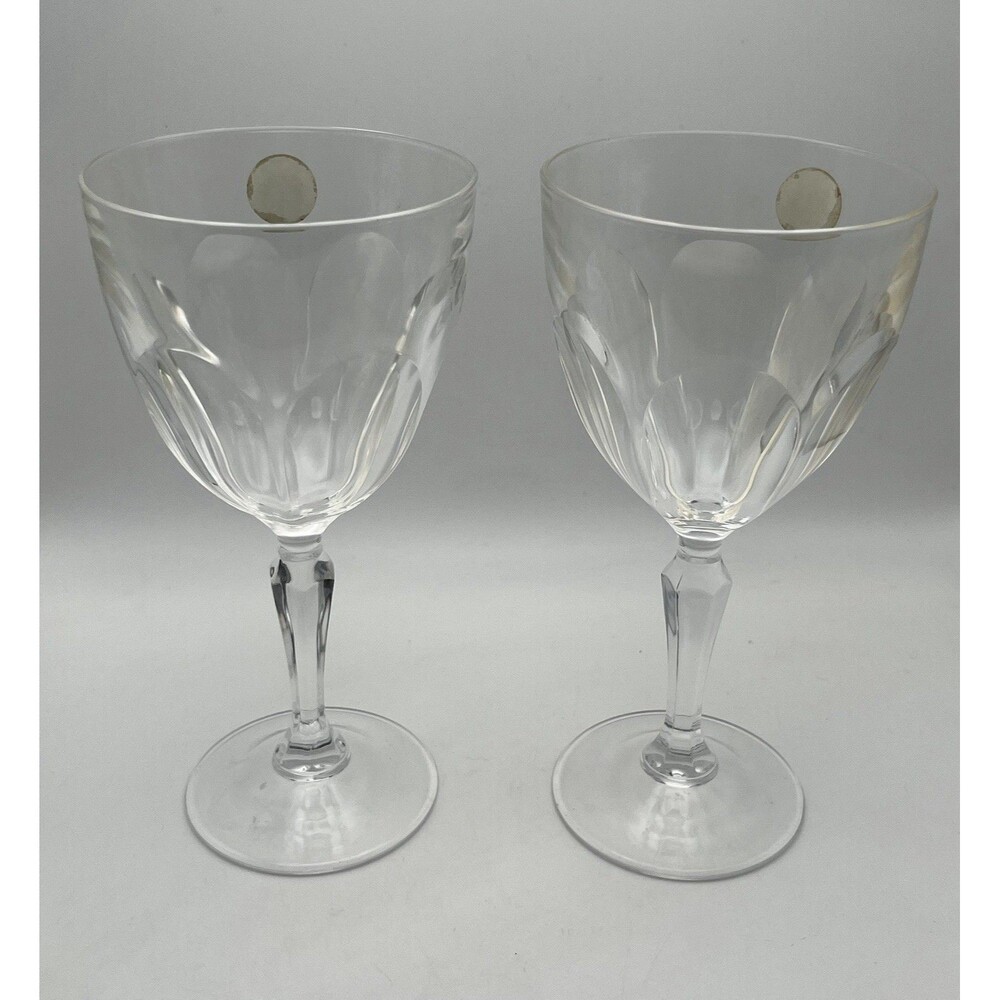 Vintage Cristal d’Arques France Wine Glasses Set of 2 6oz Cut Crystal - Picture 5 of 5